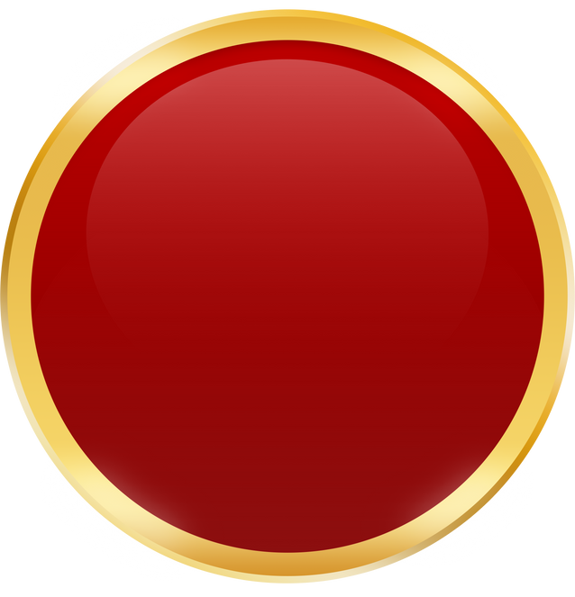 Red Button with Gold Frame.